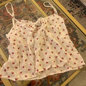 Brandy Melville floral embroidered tank